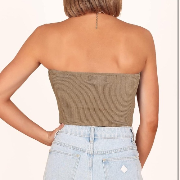 Knit Strapless Tube Tops Twist Knot - Picture 5 of 9